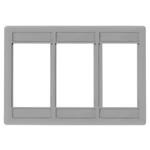 HUBBELL WIRING DEVICE-KELLEMS IMF3GY Plate Module Frame Istation, 3-Gang, 3-Unit, Gray | BD3ZDM