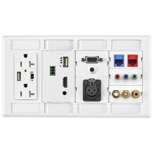 HUBBELL WIRING DEVICE-KELLEMS IMFP1D3OW Plate, One Decorator, Three Istation Frame, 4-Gang, 3-Unit, Office White | BD4JEQ