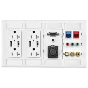 HUBBELL WIRING DEVICE-KELLEMS IMFP2D2EI Plate, Two Decorator, Two Istation Frame, 4-Gang, 3-Unit, Electric Ivory | BD3XDC