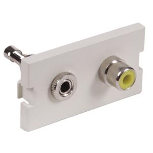 HUBBELL WIRING DEVICE-KELLEMS IMRSJ1OW Av Module,3.5mm Stereo Jack, Solder, 1 Unit, Office White | CE6NNE