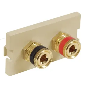 HUBBELL WIRING DEVICE-KELLEMS IMSP1EI Av Istation Module, Red And Black Speaker Posts, 1-Unit, Electric Ivory | CE6NLJ