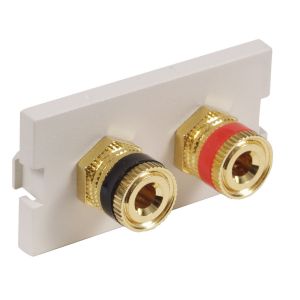HUBBELL WIRING DEVICE-KELLEMS IMSP1OW Av Istation Module, Red And Black Speaker Posts, 1-Unit, Office White | CE6NLL