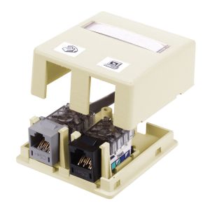 HUBBELL WIRING DEVICE-KELLEMS ISB2EIP Housing, Surface Mount, 2-Port, Plenumrated, Electric Ivory | CE6PPY