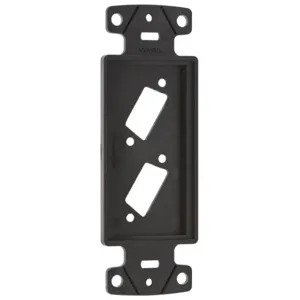 HUBBELL WIRING DEVICE-KELLEMS ISFB215BK Decorator Frame Decorator Plate Frame, Two Vga, Blank, Black | CE6PMZ