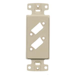 HUBBELL WIRING DEVICE-KELLEMS ISFB215EI Decorator Frame Decorator Plate Frame, Two Vga, Blank, Electrical Ivory | CE6PNA