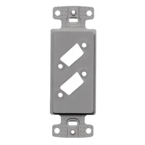 HUBBELL WIRING DEVICE-KELLEMS ISFB215GY Decorator Frame Decorator Plate Frame, Two Vga, Blank, Gray | CE6PNB