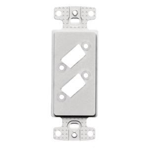 HUBBELL WIRING DEVICE-KELLEMS ISFB215OW Decorator Frame Decorator Plate Frame, Two Vga, Blank, Office White | CE6PNC