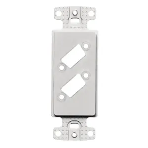 HUBBELL WIRING DEVICE-KELLEMS ISFB215OW Decorator Frame Decorator Plate Frame, Two Vga, Blank, Office White | CE6PNC