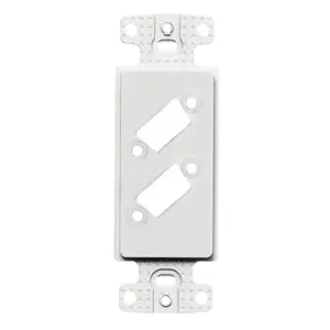 HUBBELL WIRING DEVICE-KELLEMS ISFB215W Decorator Frame Decorator Plate Frame, Two Vga, Blank, White | CE6PND