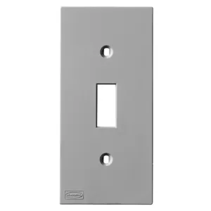 HUBBELL WIRING DEVICE-KELLEMS KP1GY Device Plate, With Toggle Open, Gray | CE6WYR