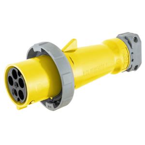 HUBBELL WIRING DEVICE-KELLEMS M5100C9R Iec Pin And Sleeve Connector, Female, 100 A, 120 - 208 VAC, 4 Pole, Yellow | BC9XVC