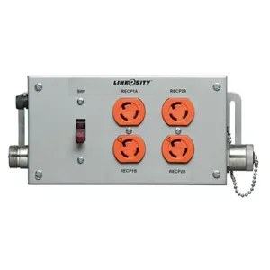 HUBBELL WIRING DEVICE-KELLEMS MSM2SGGFP Switched Power Distribution Assembly, With Ground Fault, 2 Gang, 20 A, 125 V | CE6XAR