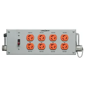 HUBBELL WIRING DEVICE-KELLEMS MSL4SGGFP Switched Power Distribution Assembly, With Ground Fault, 4 Gang, 20 A, 125 V | CE6XAH