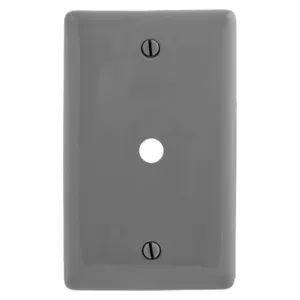 HUBBELL WIRING DEVICE-KELLEMS NP11GY Wallplate, Nylon, 1-Gang, 0.406 Inch Opening, Box Mount, Gray | BC9NYB