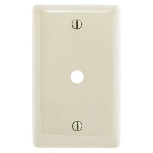 HUBBELL WIRING DEVICE-KELLEMS NP11LA Wallplate, Nylon, 1-Gang, 0.406 Inch Opening, Box Mount, Light Almond | BC9XPT