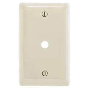 HUBBELL WIRING DEVICE-KELLEMS NPJ11LA Wallplate, Nylon, Mid-Sized, 1-Gang, 0.406 Inch Opening, Light Almond | BD2GCC