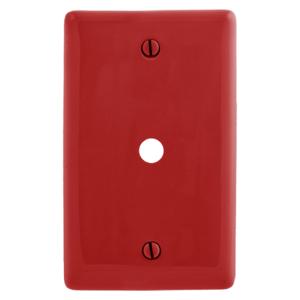 HUBBELL WIRING DEVICE-KELLEMS NP11R Wallplate, Nylon, 1-Gang, 0.406 Inch Opening, Box Mount, Red | BD4PWA