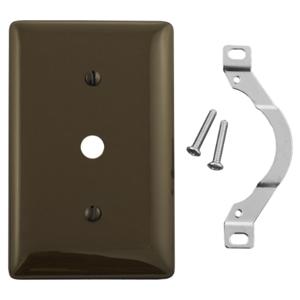 HUBBELL WIRING DEVICE-KELLEMS NP12 Wallplate, Nylon, 1-Gang, 0.406 Inch Opening, Box Mount, Brown | BD3VAU