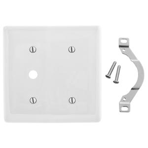 HUBBELL WIRING DEVICE-KELLEMS NP1214W Wallplate, Nylon, 2-Gang, Blank, 0.406 Inch Opening, White | BC9XVF