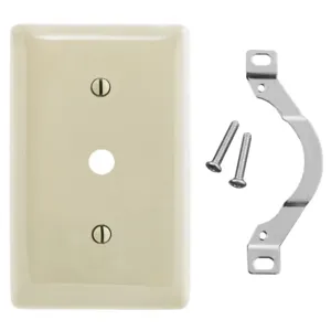 HUBBELL WIRING DEVICE-KELLEMS NP12AL Wallplate, 1-Gang, 0.406 Inch Opening, Strap Mount, Aluminium | CE6RWH