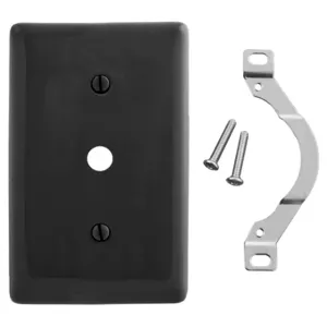 HUBBELL WIRING DEVICE-KELLEMS NP12BK Wallplate, Nylon, 1-Gang, 0.406 Inch Opening, Black | BD3EVN