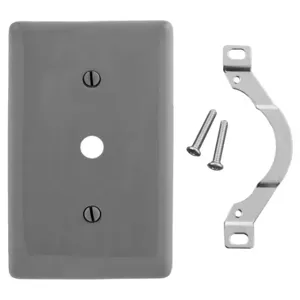 HUBBELL WIRING DEVICE-KELLEMS NP12GY Wallplate, Nylon, 1-Gang, 0.406 Inch Opening, Gray | BD3WVE