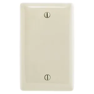 HUBBELL WIRING DEVICE-KELLEMS NPJ13LA Wall Plate, Wallplate, Nylon, Mid-Sized, 1-Gang, One Blank, Light Almond | BD3HTF