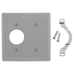 HUBBELL WIRING DEVICE-KELLEMS NP147GY Wallplate, Nylon, 2-Gang, 10.40 Inch Opening, Blank, Gray | BD3VWN