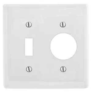 HUBBELL WIRING DEVICE-KELLEMS NP17W Wallplate, Nylon, 2-Gang, Toggle, 0.406 Inch Opening, White | BD3HTE