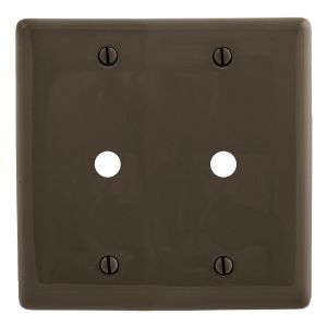 HUBBELL WIRING DEVICE-KELLEMS NP21 Wallplate, Nylon, 2-Gang, 0.406 Inch Opening, Brown | BD4UEE