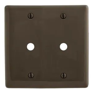 HUBBELL WIRING DEVICE-KELLEMS NP21 Wallplate, Nylon, 2-Gang, 0.406 Inch Opening, Brown | BD4UEE