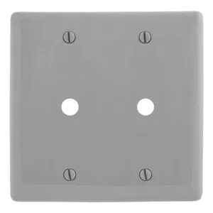 HUBBELL WIRING DEVICE-KELLEMS NP21GY Wallplate, Nylon, 2-Gang, 0.406 Inch Opening, Gray | BD3DTN