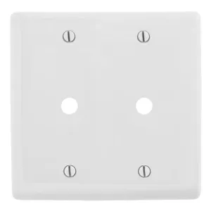 HUBBELL WIRING DEVICE-KELLEMS NP21W Wallplate, Nylon, 2-Gang, 0.406 Inch Opening, White | BC8NJF