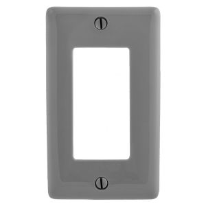 HUBBELL WIRING DEVICE-KELLEMS NP26GY Wallplate, Nylon, 1-Gang, 1 Decorator, Gray | AB2GNC 1LXW8