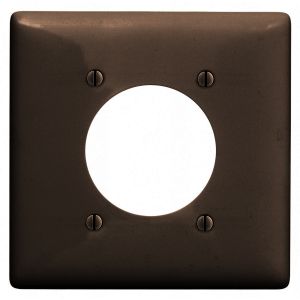 HUBBELL WIRING DEVICE-KELLEMS NP703 Wallplate, Nylon, 2-Gang, 2.15 Inch Opening, Brown | BC9KMM