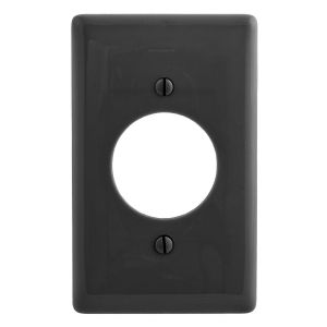 HUBBELL WIRING DEVICE-KELLEMS NP720BK Wallplate, Nylon, 1-Gang, 1.60 Inch Opening, Black | BC9VYX