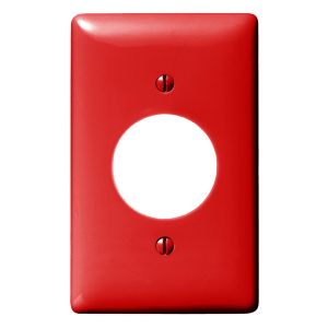 HUBBELL WIRING DEVICE-KELLEMS NP720R Wallplate, Nylon, 1-Gang, 1.60 Inch Opening, Red | AC3ZLP 2XVD8