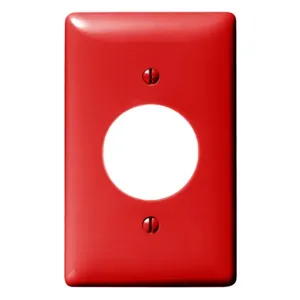 HUBBELL WIRING DEVICE-KELLEMS NP720R Wallplate, Nylon, 1-Gang, 1.60 Inch Opening, Red | AC3ZLP 2XVD8