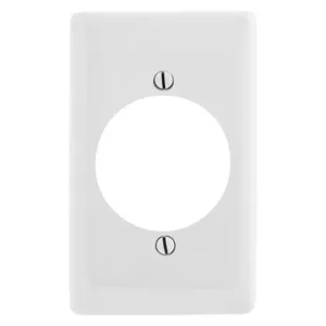 HUBBELL WIRING DEVICE-KELLEMS NPJ724W Wallplate, Nylon, Mid-Sized, 1-Gang, 2.15 Inch Opening, White | BC8PMH