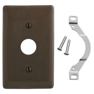 HUBBELL WIRING DEVICE-KELLEMS NP730 Wallplate, Nylon, 1-Gang, 0.625 Inch Opening, Strap Mounted, Brown | BC8HQU