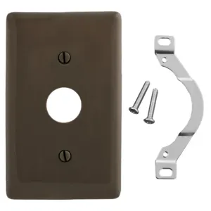 HUBBELL WIRING DEVICE-KELLEMS NP730 Wallplate, Nylon, 1-Gang, 0.625 Inch Opening, Strap Mounted, Brown | BC8HQU