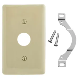 HUBBELL WIRING DEVICE-KELLEMS NP730I Wallplate, Nylon, 1-Gang, 0.625 Inch Opening, Strap Mounted, Ivory | BC9HKT