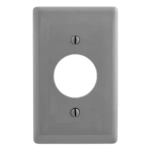 HUBBELL WIRING DEVICE-KELLEMS NP7GY Wallplate, Nylon, 1-Gang, 1.40 Inch Opening, Gray | AB2GRY 1LYA2