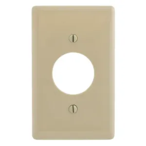 HUBBELL WIRING DEVICE-KELLEMS NPJ7I Wallplate, Nylon, Mid-Sized, 1-Gang, 1.40 Inch Opening, Ivory | BC8MTM