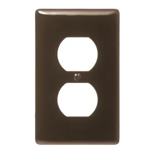 HUBBELL WIRING DEVICE-KELLEMS NP8 Wallplate, 1-Gang, For 15 Amp 2 And 3 Wire Devices, Nylon, Smooth, Brown | AB2GTC 1LYA6