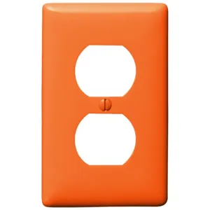 HUBBELL WIRING DEVICE-KELLEMS NP8OR Wallplate, Nylon, 1-Gang, 1 Duplex, Orange | BD4ATT