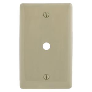 HUBBELL WIRING DEVICE-KELLEMS NP11I Wallplate, Nylon, 1-Gang, 0.406 Inch Opening, Box Mount, Ivory | BC9VJC