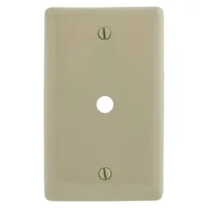 HUBBELL WIRING DEVICE-KELLEMS NP11I Wallplate, Nylon, 1-Gang, 0.406 Inch Opening, Box Mount, Ivory | BC9VJC