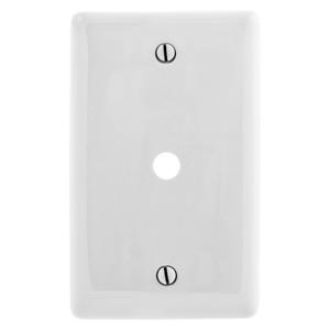HUBBELL WIRING DEVICE-KELLEMS NP11W Wallplate, Nylon, 1-Gang, 0.406 Inch Opening, Box Mount, White | BD3VWL