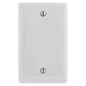 HUBBELL WIRING DEVICE-KELLEMS NP13OW Wallplate, Nylon, 1-Gang, Blank, Box Mount, Office White | CE6RWJ